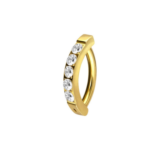 Spezial-Bauchnabel Ring-Ovale Form / Titan Goldfarben
